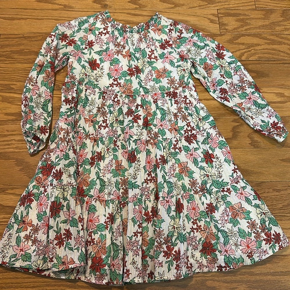 Crewcuts  Girls Smocked Poinsettia dress.